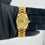 Rolex Day-Date  Champagne Stick Dial on President Ref 18038 with Papers  1988