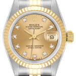 Rolex Datejust Lady Champagne Diamond Dial on Jubilee Ref 69173 with Papers  1990