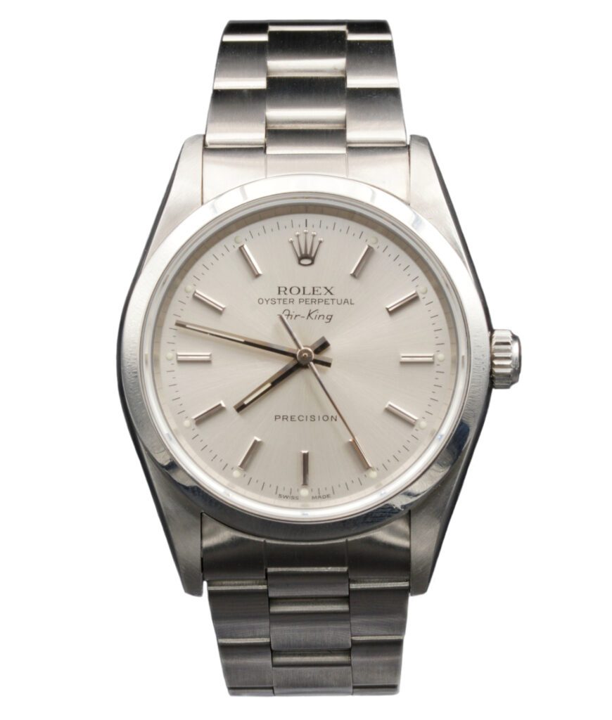 18904672_f6e66944-2bf9-4c88-9853-6bb4d9ad8aab.jpeg Rolex Air-King Silver Dial on Oyster Ref 14000 - Image 1