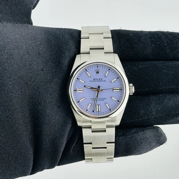 Rolex Oyster Perpetual Lavender Dial on Oyster Bracelet Ref. 134300 with New Style Card (green) 2026 - Image 2