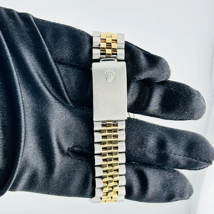 Rolex Datejust Champagne Stick Dial on D-Link Jubilee Bracelet Ref. 16233 with Papers 1996 - Image 4