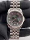 Rolex Datejust Olive Green Palm Motif Diamond 6 Dial on Jubilee Ref 126234 with New Style Card (green) 2023 - Image 2