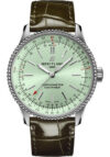 Breitling Navitimer Automatic B/P Mint Green Dial on Leather Strap Ref A17395 with Card  2024