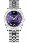 Rolex Datejust Purple Roman Dial on Jubilee Ref 178344 with New Style Card Green  2021
