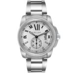 Cartier Calibre Silver Roman Dial Ref 3389