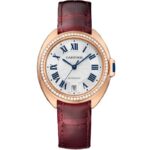 Cartier Cle Silver Dial on Leather Ref 3950 with Card  2017