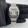 Cartier Santos 100 Silver Roman Dial Ref 2656 with Papers  2007 - Image 2