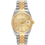 Rolex Datejust Gold Tapestry Stick Dial on Jubilee Ref 16233