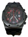 Audemars Piguet Royal Oak Offshore  Black Dial on Leather Ref 26186SN with Papers