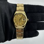 Rolex Oyster Perpetual Date Gold Dial on Oyster Plated Ref 1550 with Papers  1977