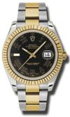 Rolex Datejust II Black Roman Dial on Oyster Ref 116333 with New Style Card White  2014