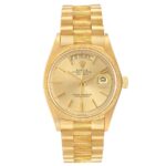 Rolex Day-Date Bark Champagne Stick Dial on President Bark / Old Buckle Ref 1807