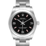 Rolex Oyster Perpetual Black / Pink Markers Dial on Oyster Ref 177200