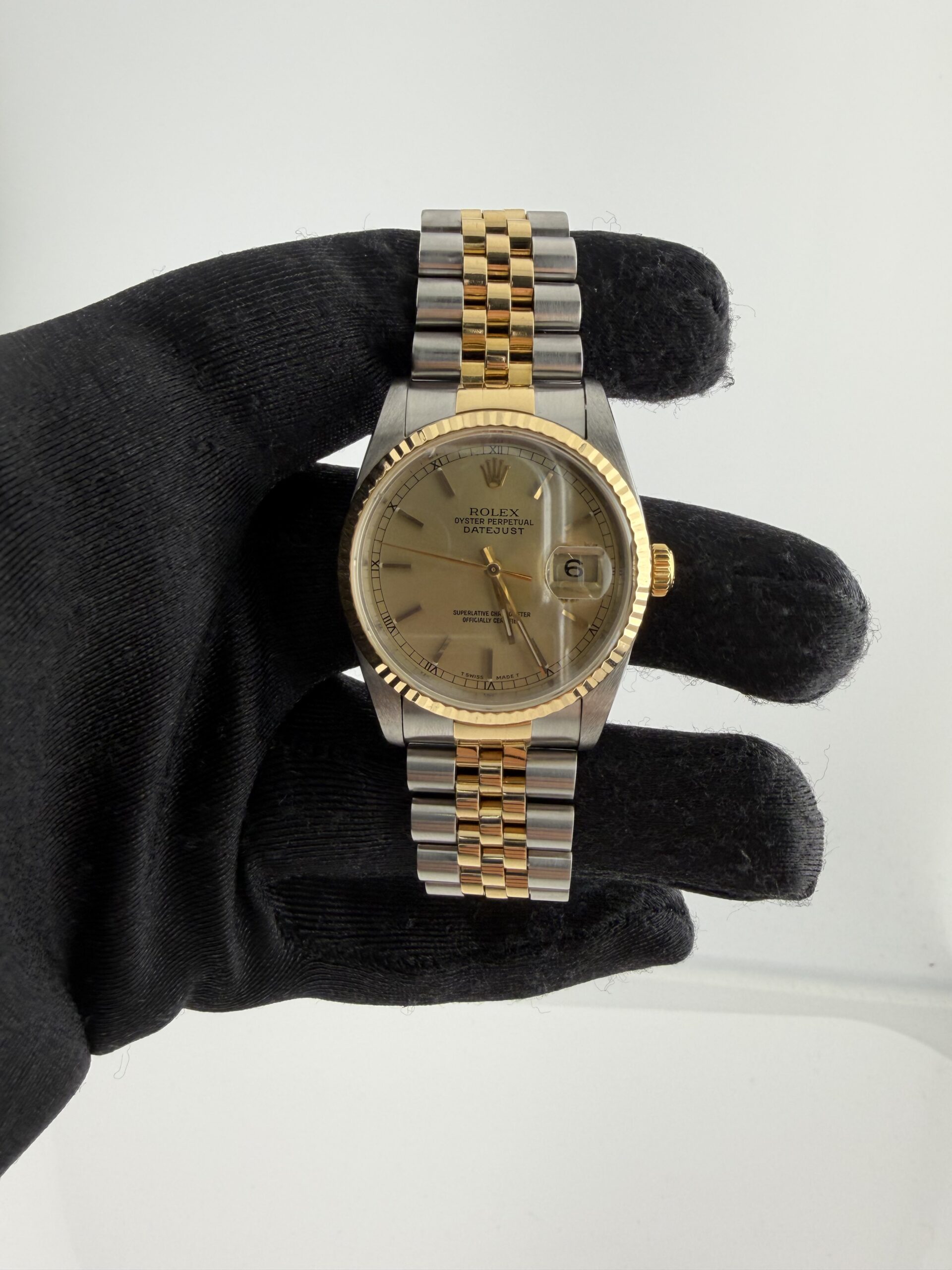 18958913_37d6bb07-adb7-4856-a449-7daf592adcbd.jpeg Rolex Datejust Champagne Dial on Jubilee Ref 16233 - Image 1