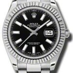 Rolex Datejust II Black Stick Dial on Oyster Ref 116334 with Card  2016