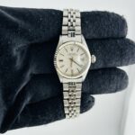 Rolex Oyster Perpetual Date Silver Linen Dial on Folded Jubilee Ref 6917/4