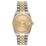 Rolex Datejust Champagne Stick Dial on D Link Jubilee Ref 16233 with Papers  1992