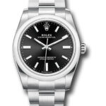 Rolex Oyster Perpetual  Black Index Dial on Oyster Ref 124200 with New Style Card Green  2022