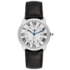 Cartier Ronde Solo Silver Roman Dial on Leather Ref 3939/WSRN0021