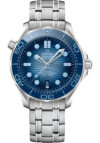 Omega Seamaster Diver 300M Co-Axial Master Chronometer Blue Dial on Bracelet Ref 210.30.42.20.03.003 with Card