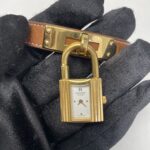 Hermes Kelly White Dial on Leather Ref KE1.201.170 with Papers  2011