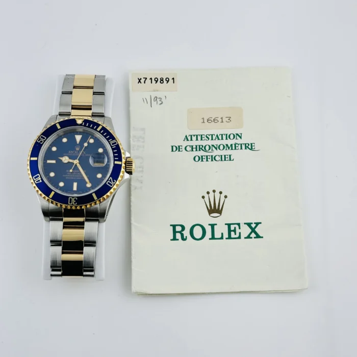 Rolex Submariner Blue Dial on Oyster Ref. 16613 with Papers 1993 - Image 7