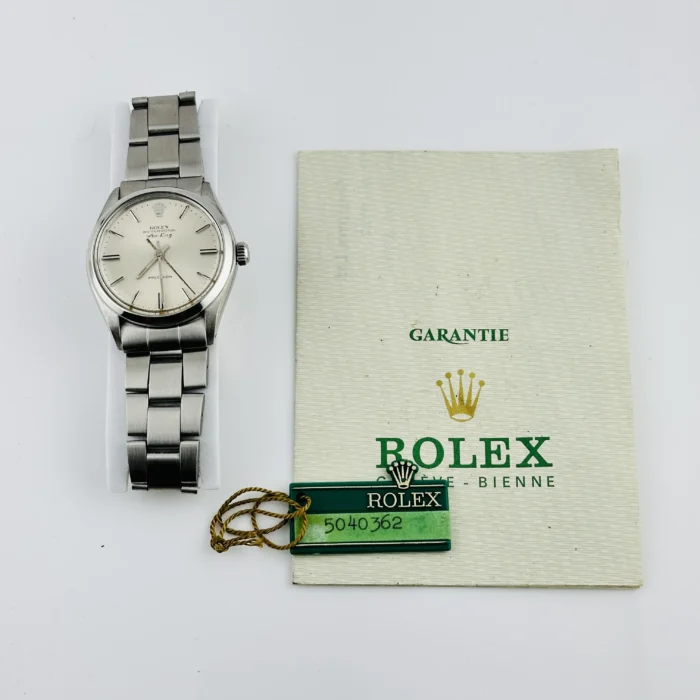 Rolex Air-King Silver Dial on Folded Oyster Ref. 5500 with Papers 1977 - Image 7
