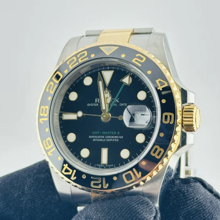 Rolex GMT-Master II Black Dial on Oyster Ref. 116713LN with Card (Old Green) 2014 - Image 3