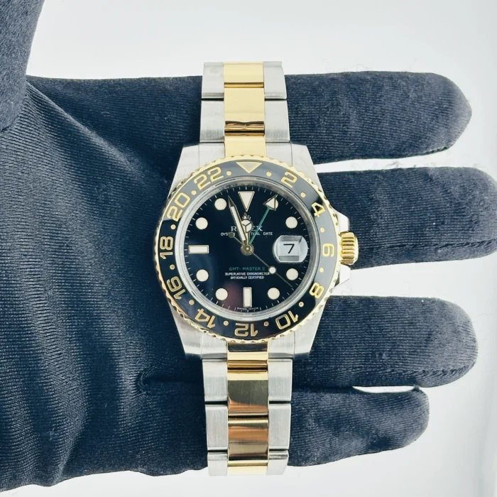Rolex GMT-Master II Black Dial on Oyster Ref. 116713LN with Card (Old Green) 2014 - Image 2