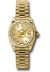 Rolex Datejust Lady President Champagne Diamond Dial on President Ref 179178