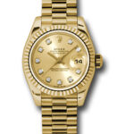 Rolex Datejust Lady President Champagne Diamond Dial on President Ref 179178