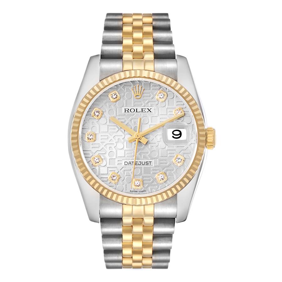 19043437_9krqnassnhwsui129f9du79wke7o.jpg Rolex Datejust Anniversary Diamond Dial Dial on D Link Jubilee Ref 116233 with Card Old Green 2014 - Image 1
