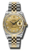 Rolex Datejust Champagne Diamonds Dial on Jubilee Ref 116233 with Card Old Green  2011