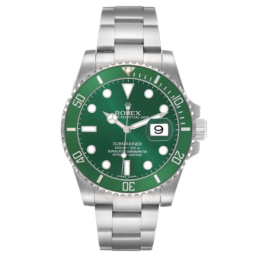 19043455_vnkvazvmy6wub30w4u9sde2tp2sr.jpg Rolex Submariner Hulk Green Dial on Oyster Ref 116610LV with New Style Card White 2018 - Image 1
