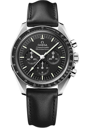 19043474_5k85twubvgv6xdvgsdyvvty49v17.jpg Omega Speedmaster Moonwatch Professional Co-Axial Master Chronometer Chronograph Black Dial on Leather Strap Ref 310.32.42.50.01.002 with Card - Image 1