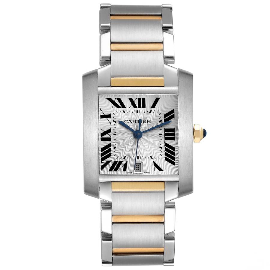 19043481_oza1vtozgwzektsquxlwmz23o7y8.jpg Cartier Tank Francaise Silver Roman Dial on 2 Tone Ref 2302 - Image 1