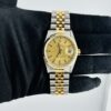 Rolex Datejust Champagne Stick Dial on D Link Jubilee Ref 16233 with Papers  2003 - Image 2