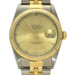 Rolex Datejust 36 Champagne Stick Dial on Jubilee Ref 16233 with Papers