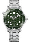 Omega Seamaster Diver 300M Co-Axial Master Chronometer Green Dial on Bracelet Ref 210.30.42.20.10.001 with Card