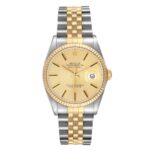 Rolex Datejust Champagne Stick Dial on Jubilee Ref 16013 with Papers  1989