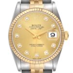 Rolex Datejust Champagne Diamond Dial on Jubilee Ref 16233
