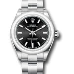 Rolex Oyster Perpetual  Black Index Dial on Oyster Ref 276200 with New Style Card Green  2024