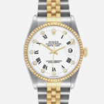 Rolex Datejust White Roman 10 Diamonds Dial on Jubilee Ref 16233G