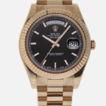 Rolex Day-Date Black Index Dial on President Ref 218235 with Card Old Green  2012