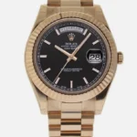 Rolex Day-Date Black Index Dial on President Ref 218235 with Card Old Green  2012