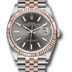 Rolex Datejust Dark Rhodium Index Dial on Jubilee Ref 126231 with New Style Card Green  2020
