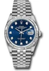 Rolex Datejust Bright Blue Fluted Motif Diamond Dial on Jubilee Ref 126234 with New Style Card Green  2023