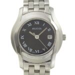 Gucci Gucci Black Roman Dial on 5 Row Links Ref 5500L