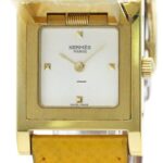 Hermes Medor White Dial on Leather Ref MEDOR