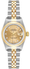 Rolex Datejust Lady Champagne Diamond Dial on Jubilee Ref 69173 with Papers  1990